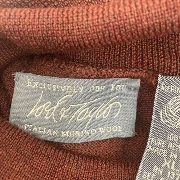 Lord & Taylor Merino Wool Turtleneck Size XL Rust Brown Vintage EUC Unisex - Picture 15 of 16